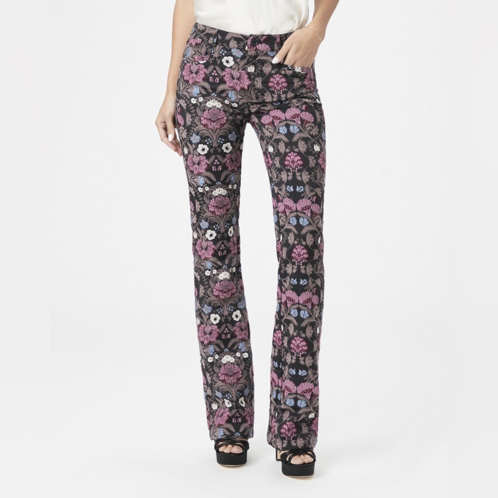 PAIGE Floral Naomi Flared Trousers Pants Size 4 Bohemian